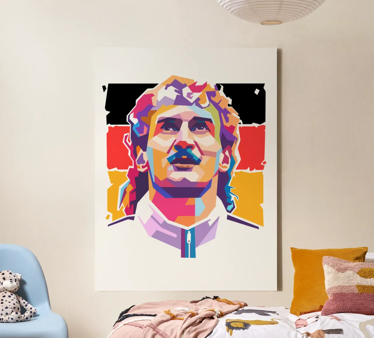 Ritratto pop art di Rudy Voler tela con Cornice a cassetta da Hantamrata