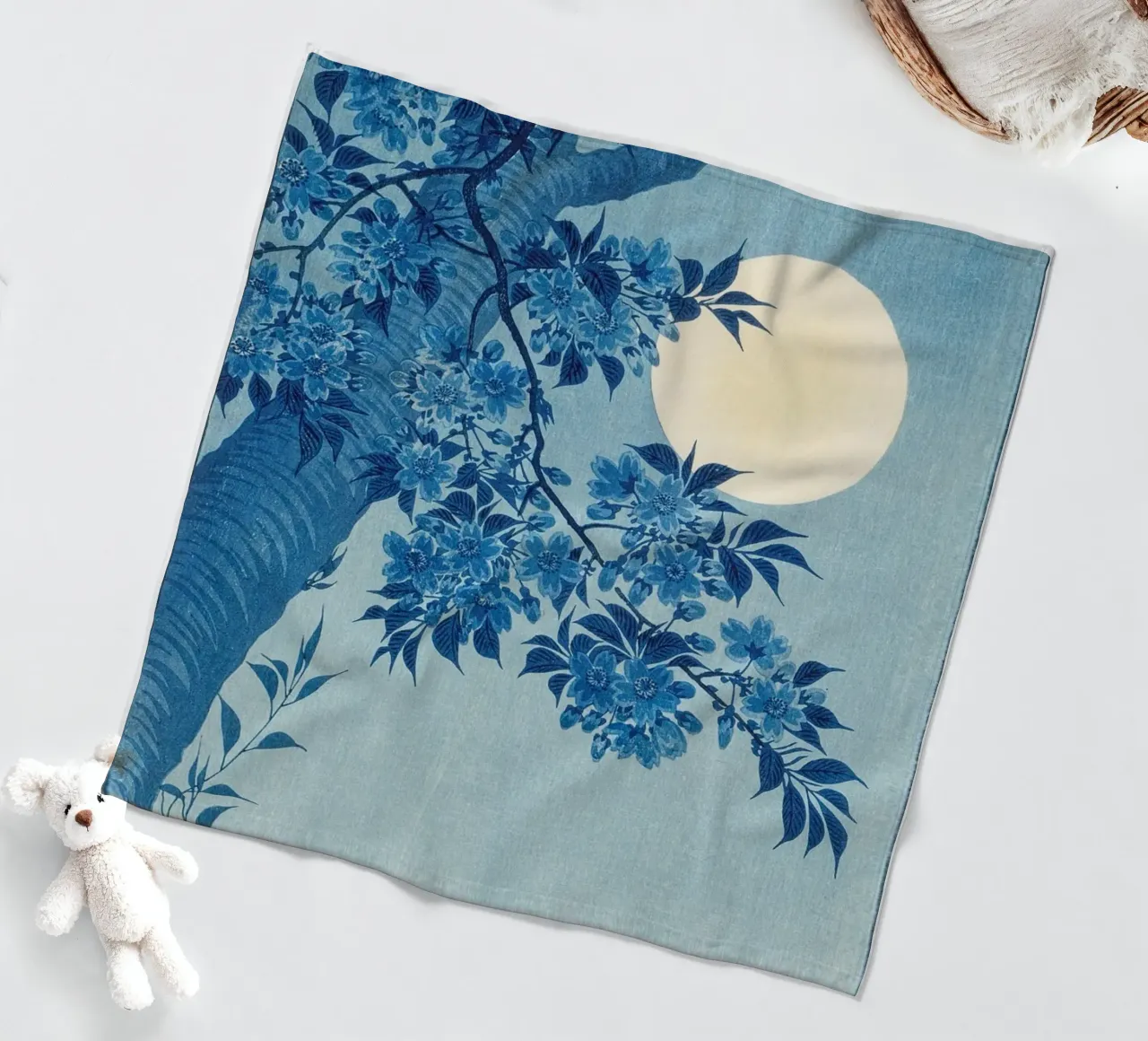 Ohara Koson - Ciliegio in fiore in una notte di luna coperta in pile da Old Masters