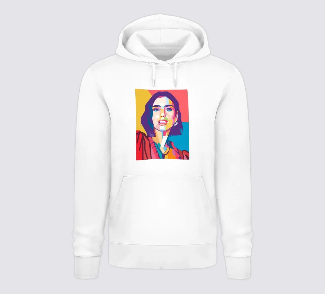 Ritratto pop art di Dua Lipa felpa con cappuccio da Hantamrata
