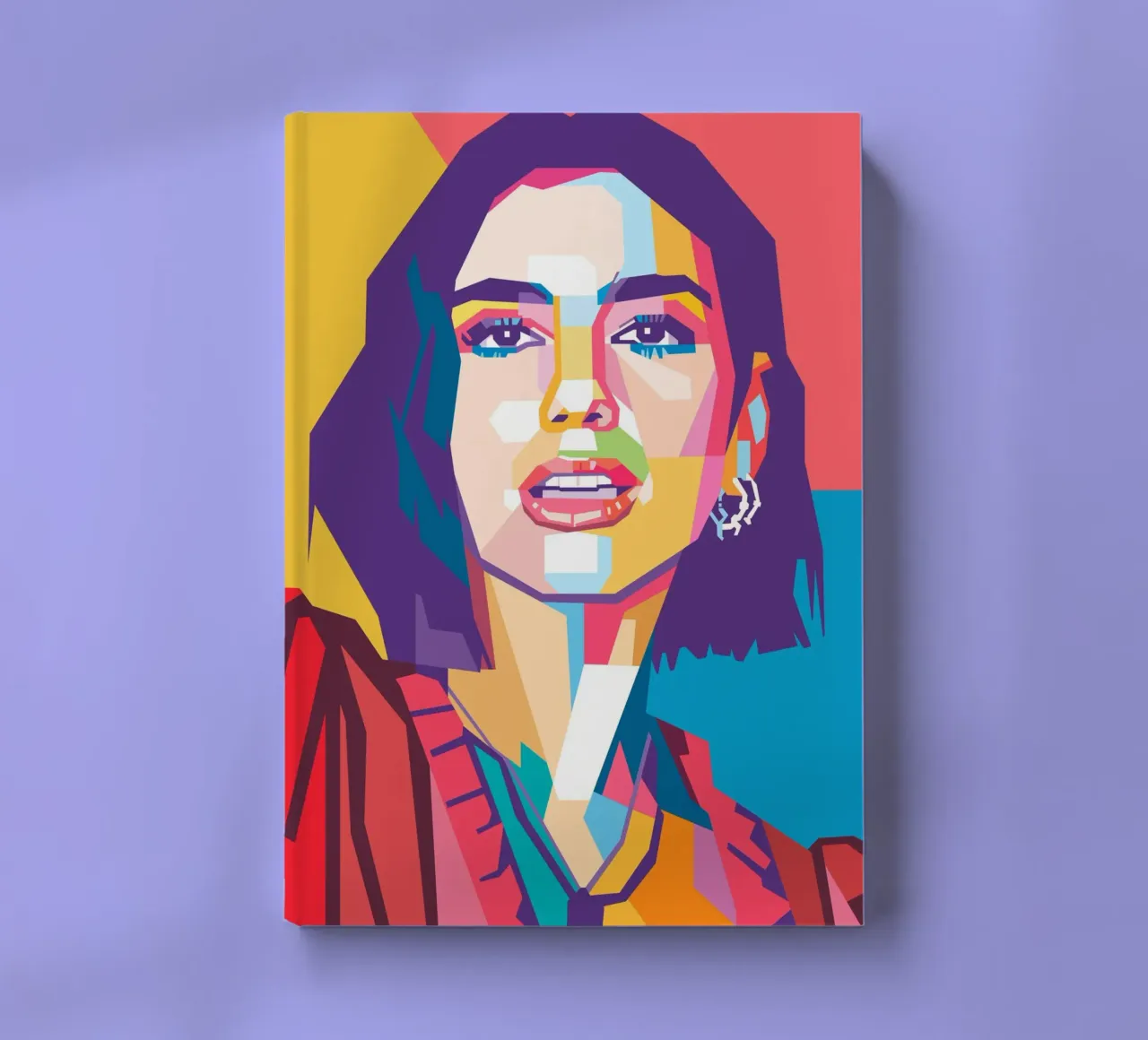Dua Lipa pop art portrait notebook by Hantamrata