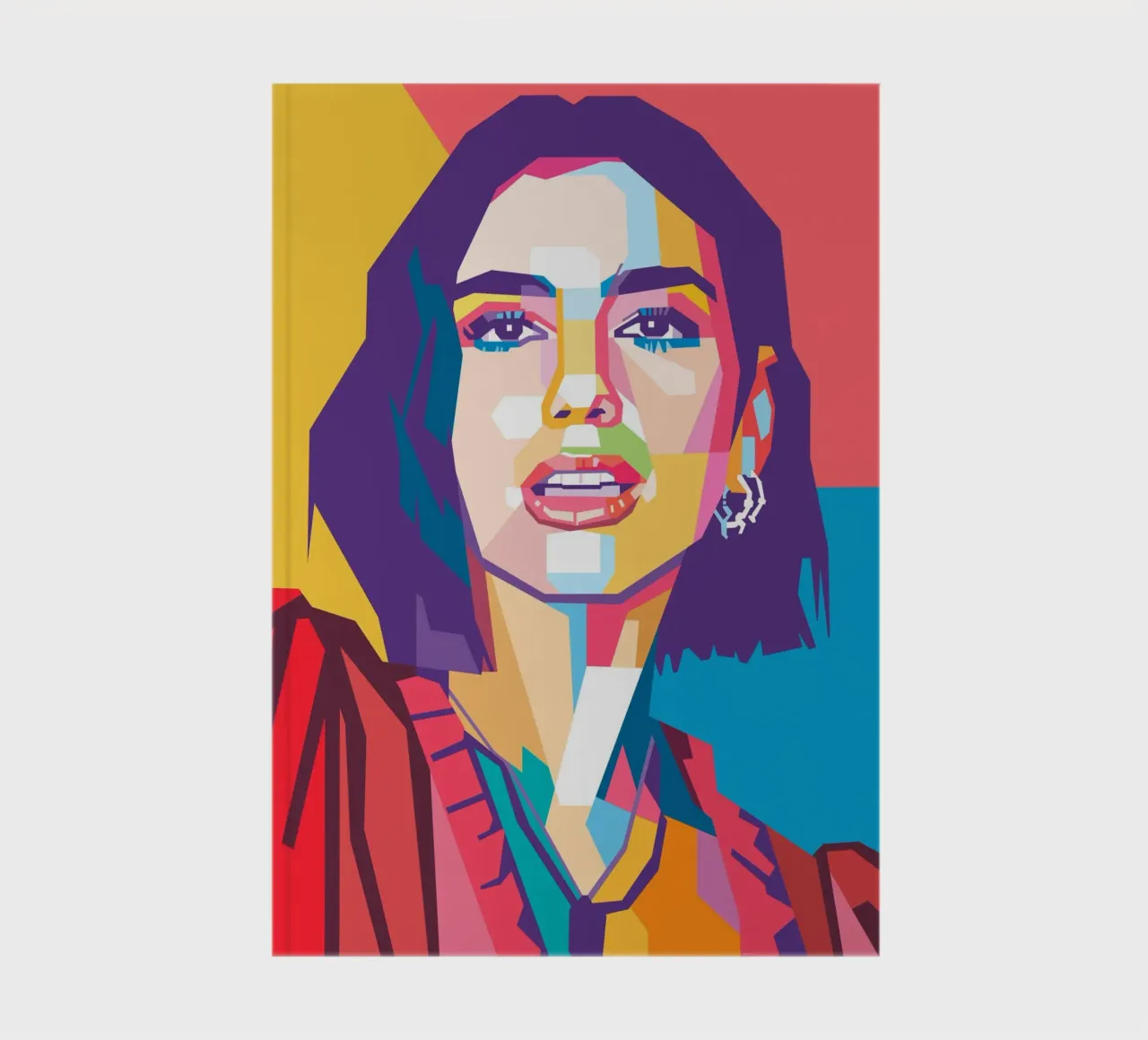 Dua Lipa pop art portrait notebook by Hantamrata