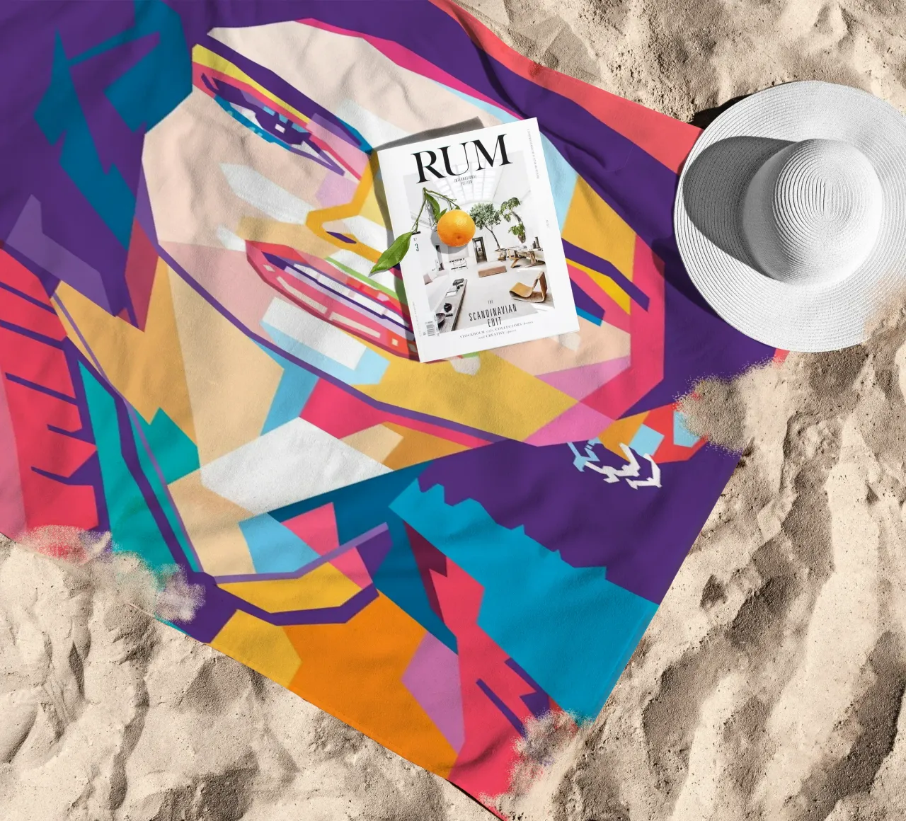 Dua Lipa pop art portrait beach towel by Hantamrata