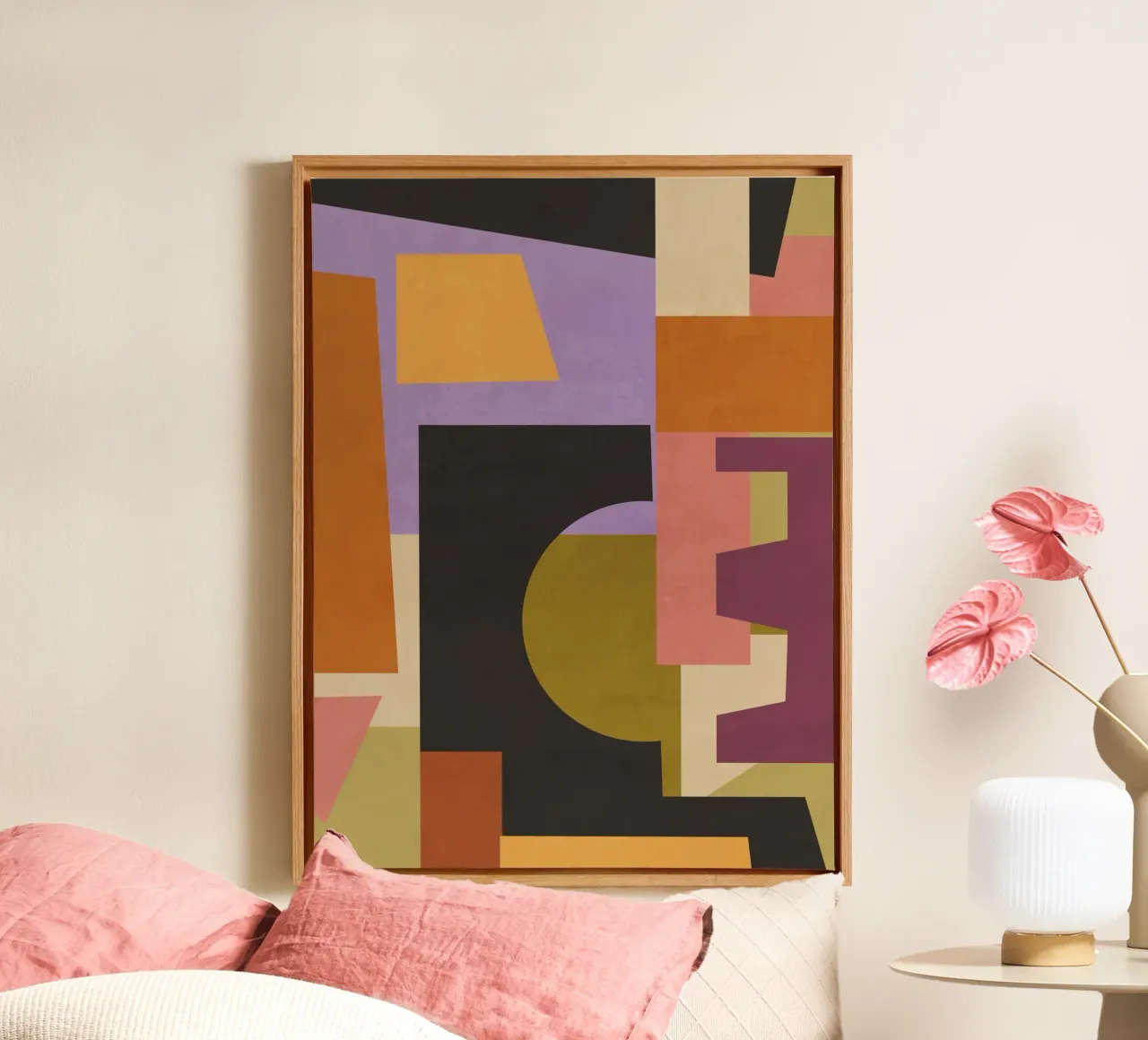 Moderne abstracte kunst 79 canvas met Baklijst van ThingDesign