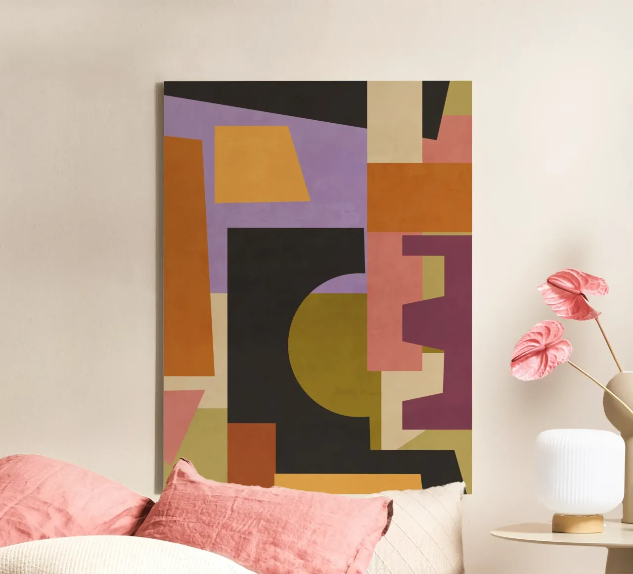 Moderne abstracte kunst 79 canvas met Baklijst van ThingDesign