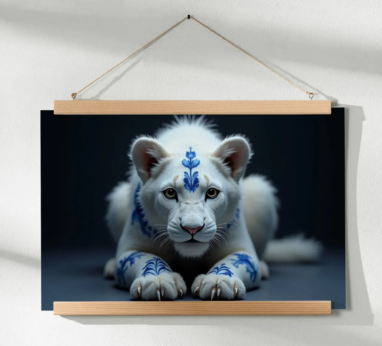 Ritratto di leoncino blu di Delft carta hahnemühle da Hai Maivory
