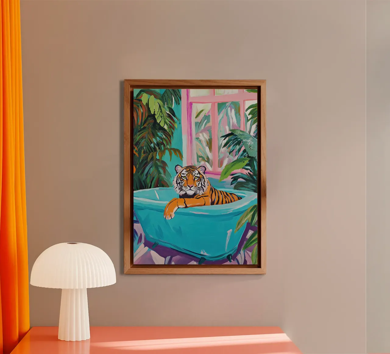 La tigre in bagno alluminio dibond da Nikis Art Studio
