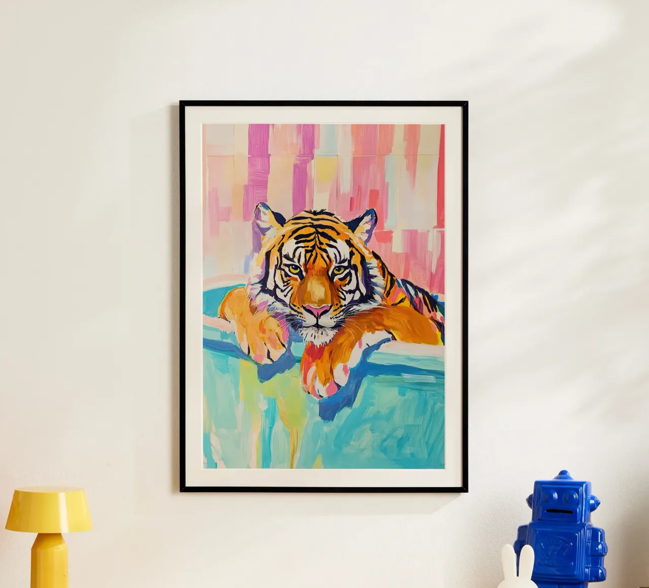 La tigre nella vasca da bagno carta hahnemühle da Nikis Art Studio