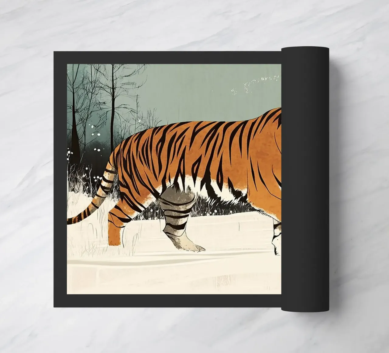 Tigre nella neve zerbino da Nikis Art Studio