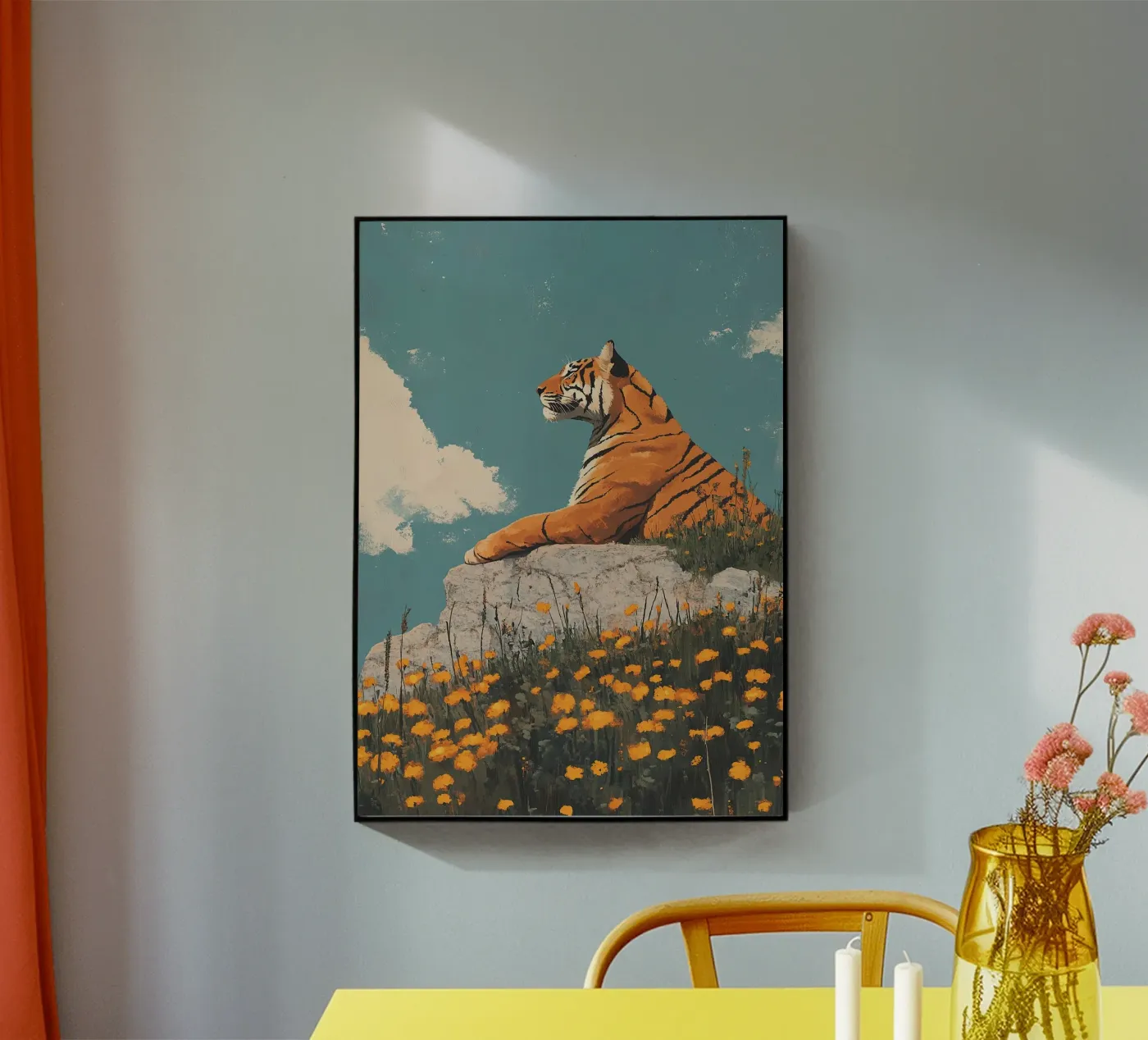 Tiger acryl van Nikis Art Studio