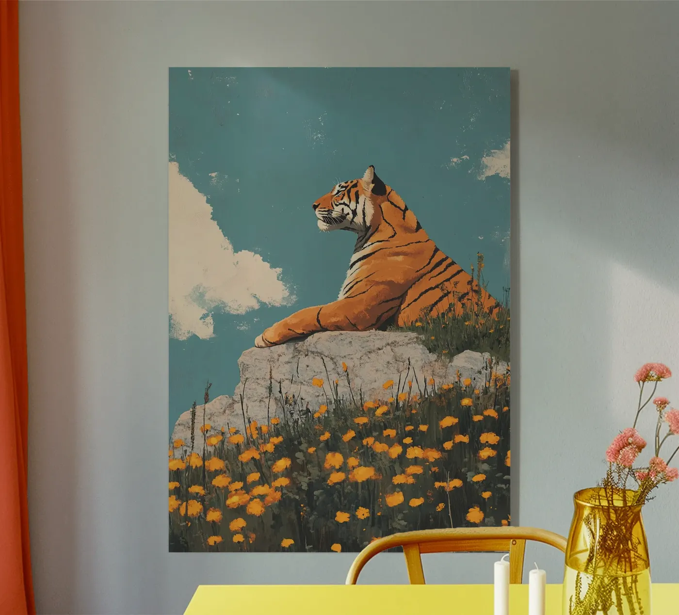 Tiger acryl van Nikis Art Studio