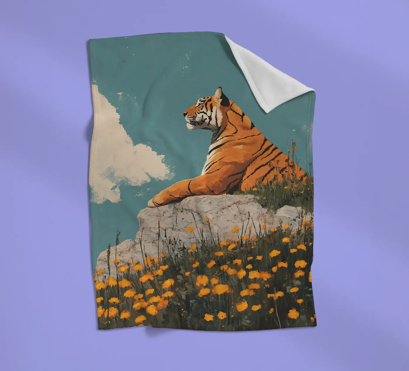 Tiger Fleecedecke von Nikis Art Studio