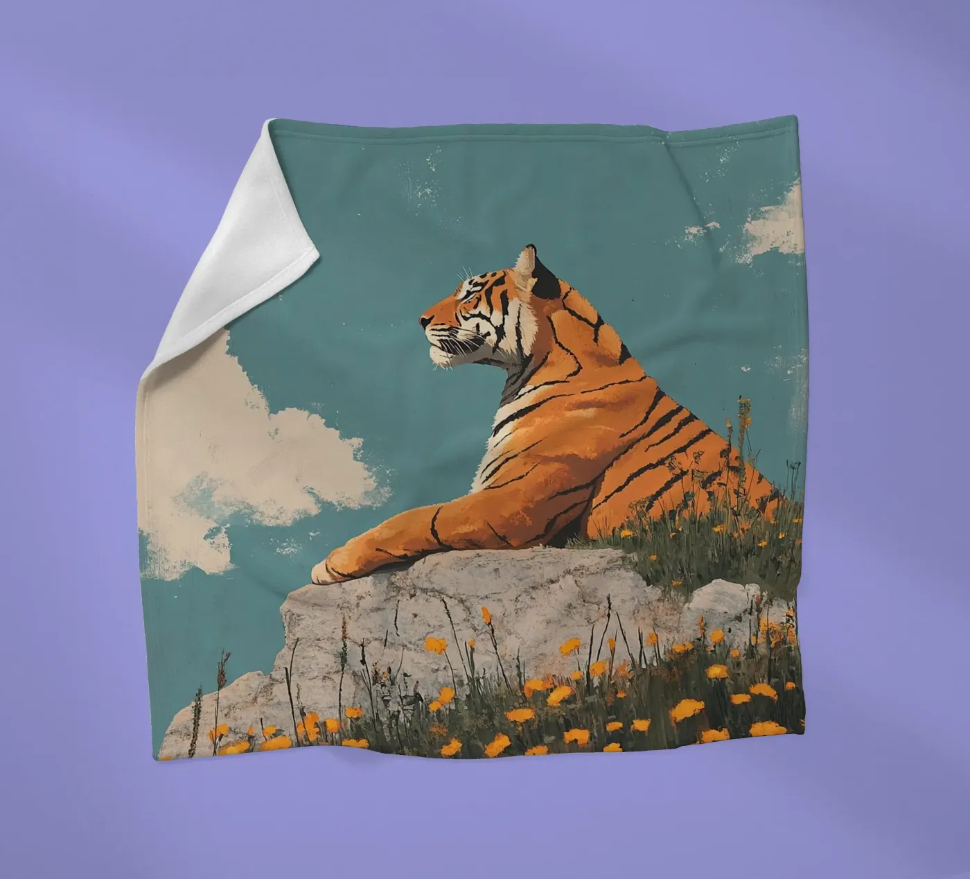 Tiger Fleecedecke von Nikis Art Studio