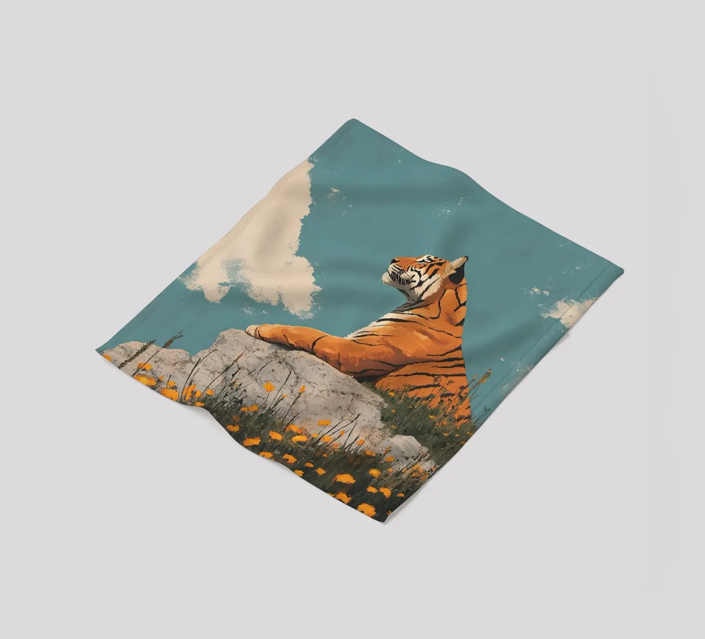 Tiger Fleecedecke von Nikis Art Studio