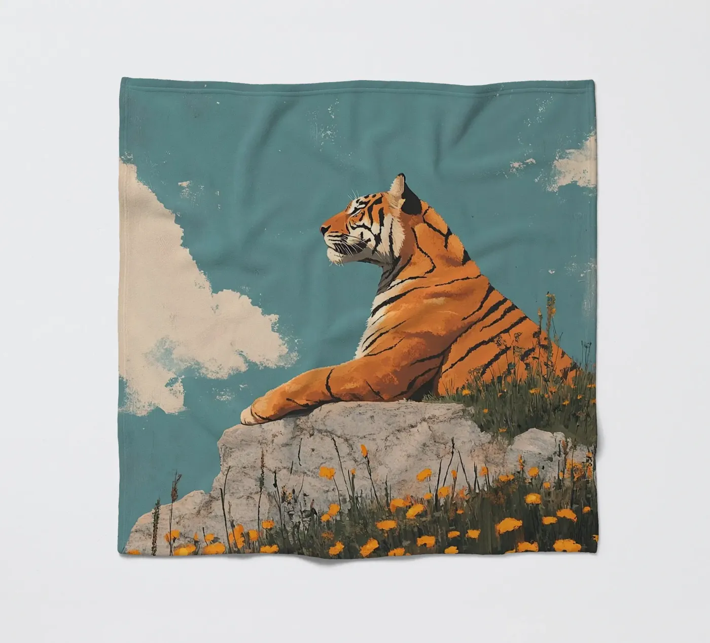 Tiger Fleecedecke von Nikis Art Studio