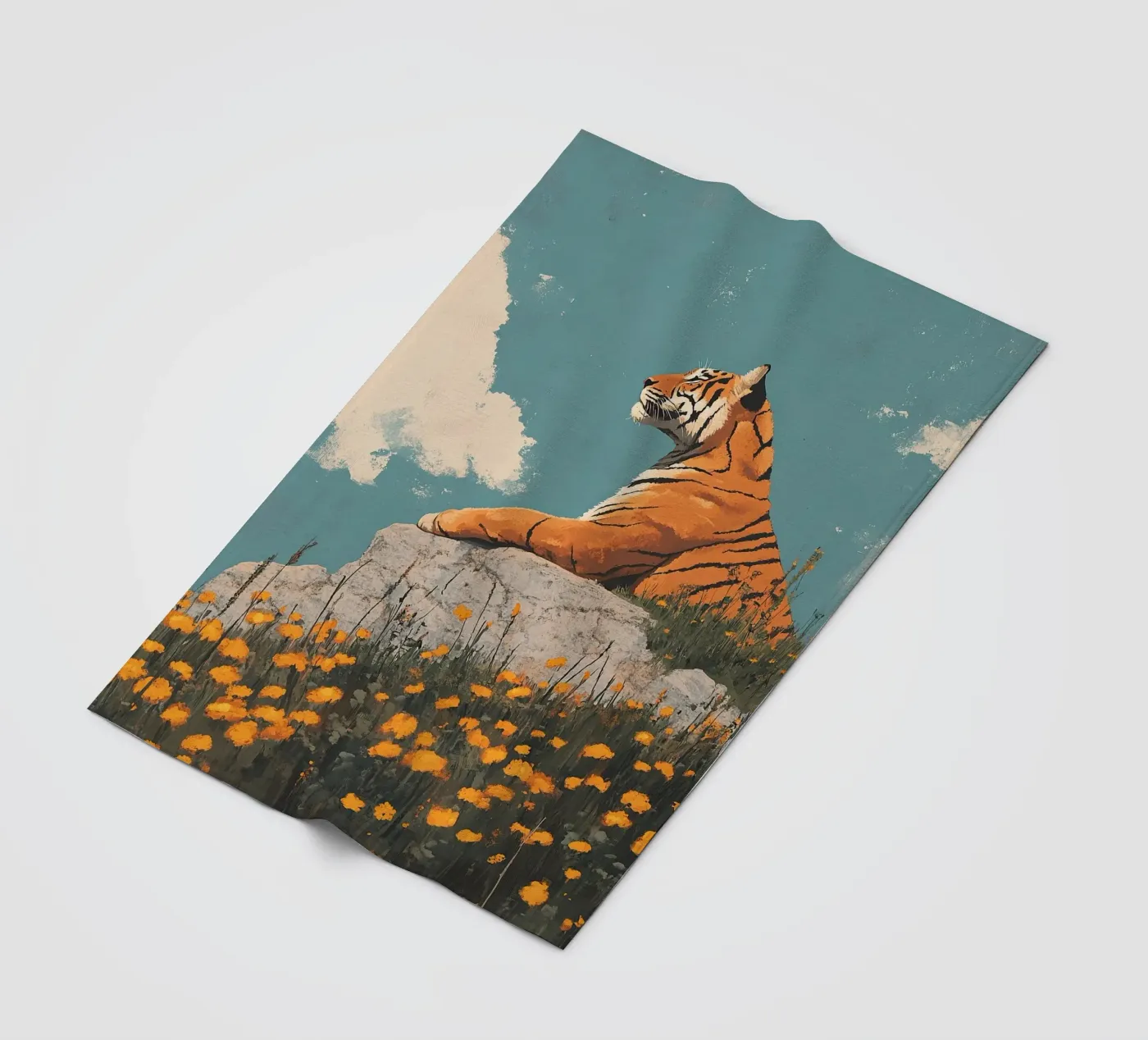 Tiger Fleecedecke von Nikis Art Studio