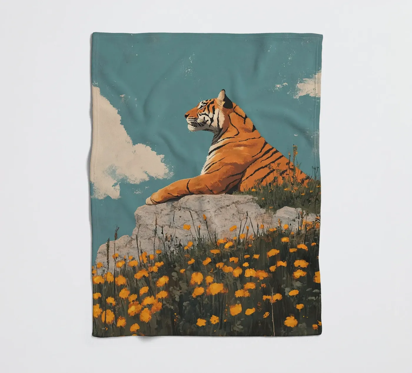 Tiger Fleecedecke von Nikis Art Studio