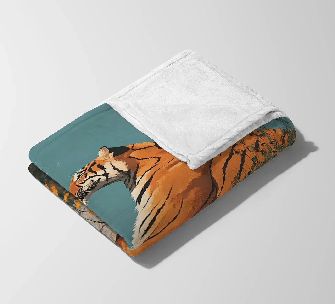 Tiger Fleecedecke von Nikis Art Studio
