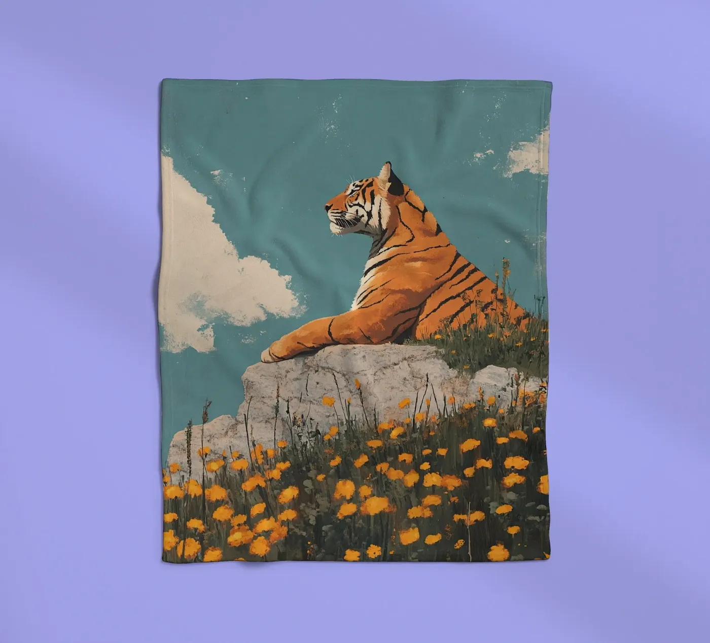 Tiger Fleecedecke von Nikis Art Studio
