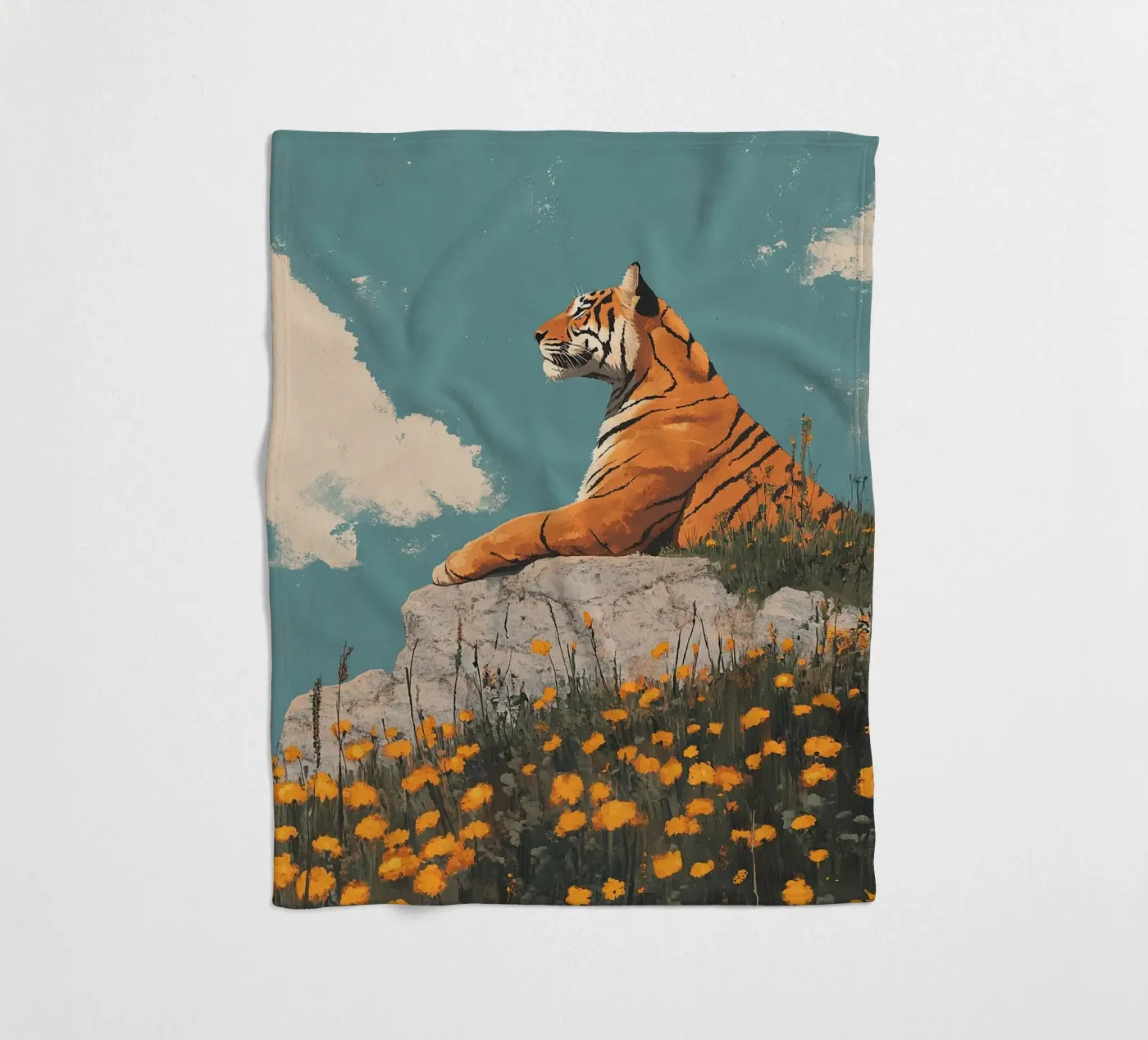 Tiger Fleecedecke von Nikis Art Studio