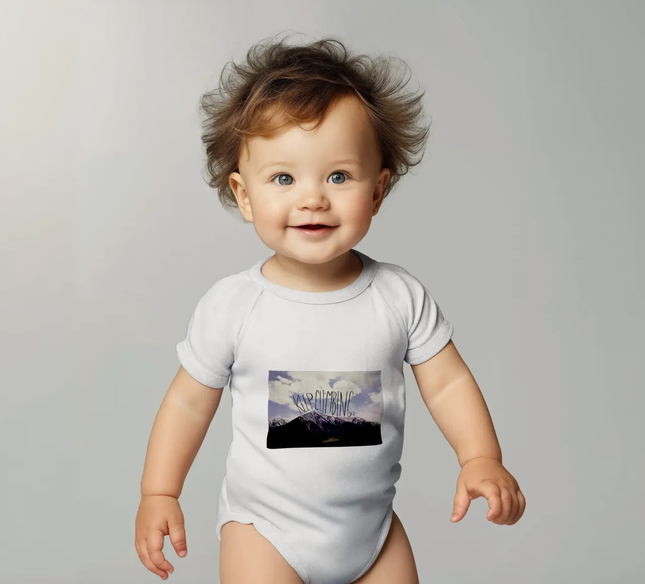 Keep climbing body neonato maniche corte da Leah Flores