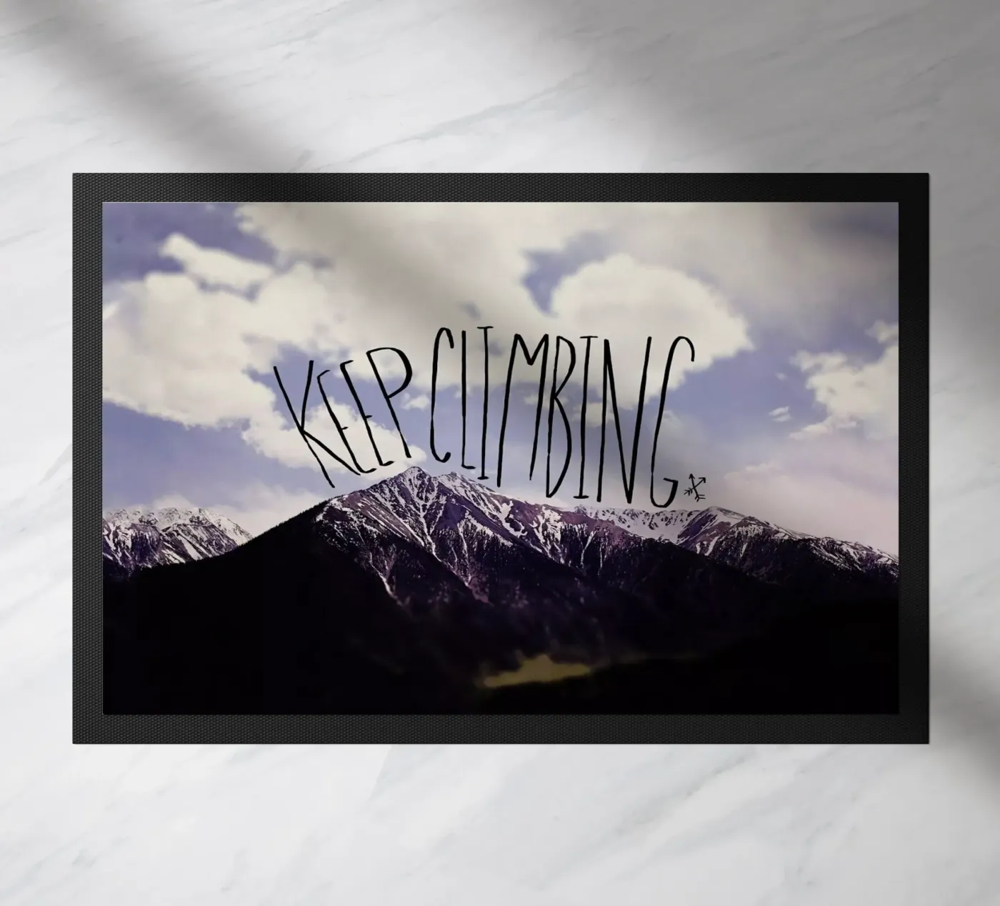 Keep climbing doormat by Leah Flores