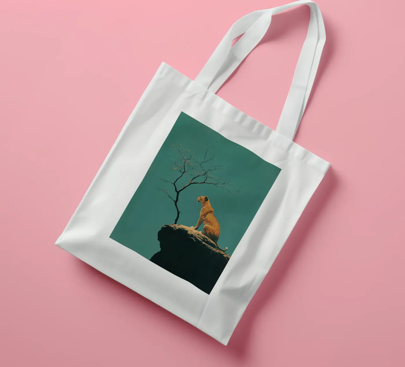 Leopard borsa in juta da Nikis Art Studio