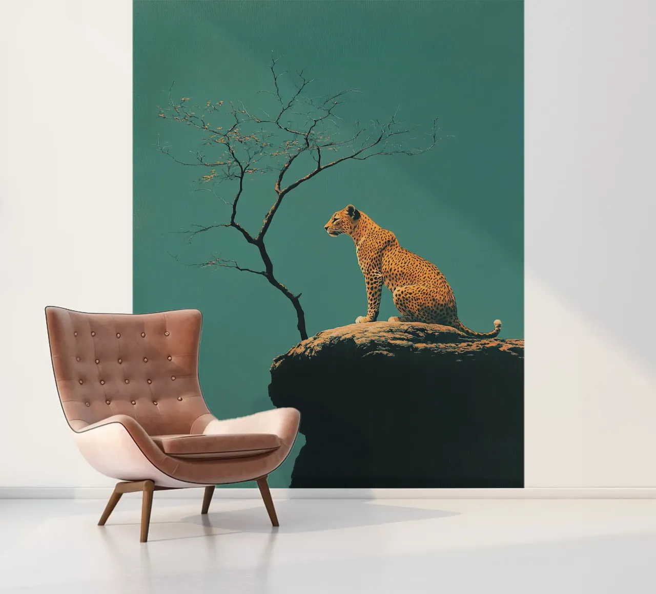 Leopard fotobehang van Nikis Art Studio