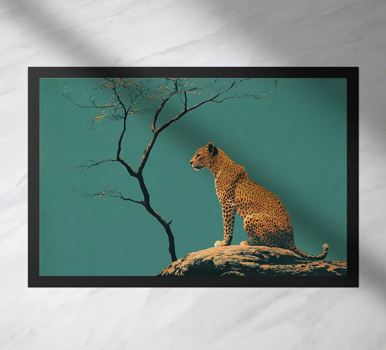 Leopard Fußmatte von Nikis Art Studio