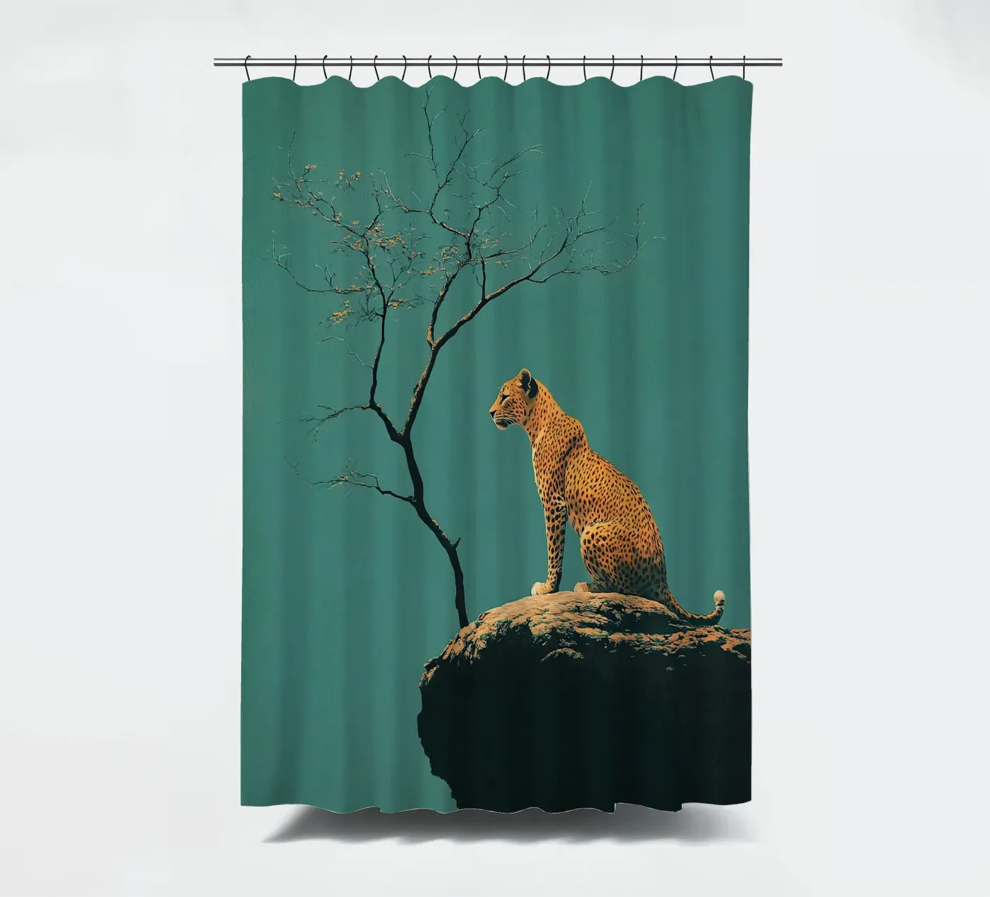 Leopard Duschvorhang von Nikis Art Studio