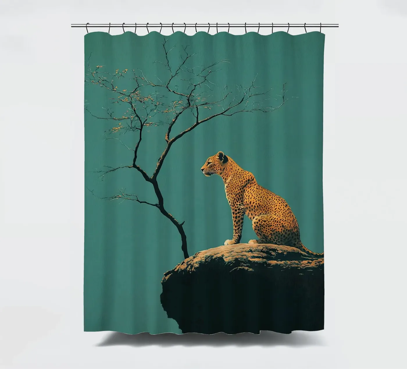 Leopard Duschvorhang von Nikis Art Studio