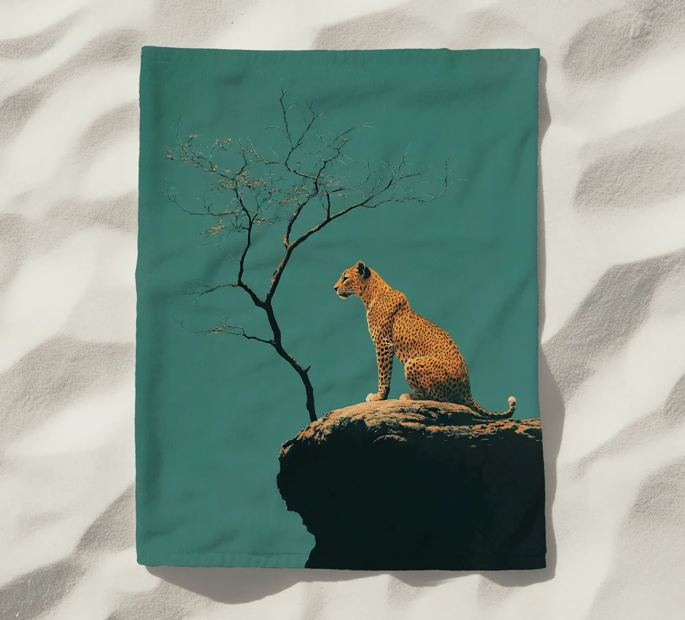 Leopard strandhanddoek van Nikis Art Studio