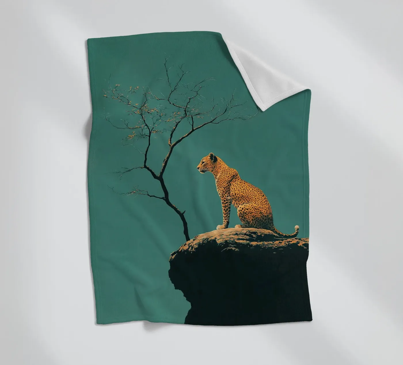 Leopard fleece blanket by Nikis Art Studio