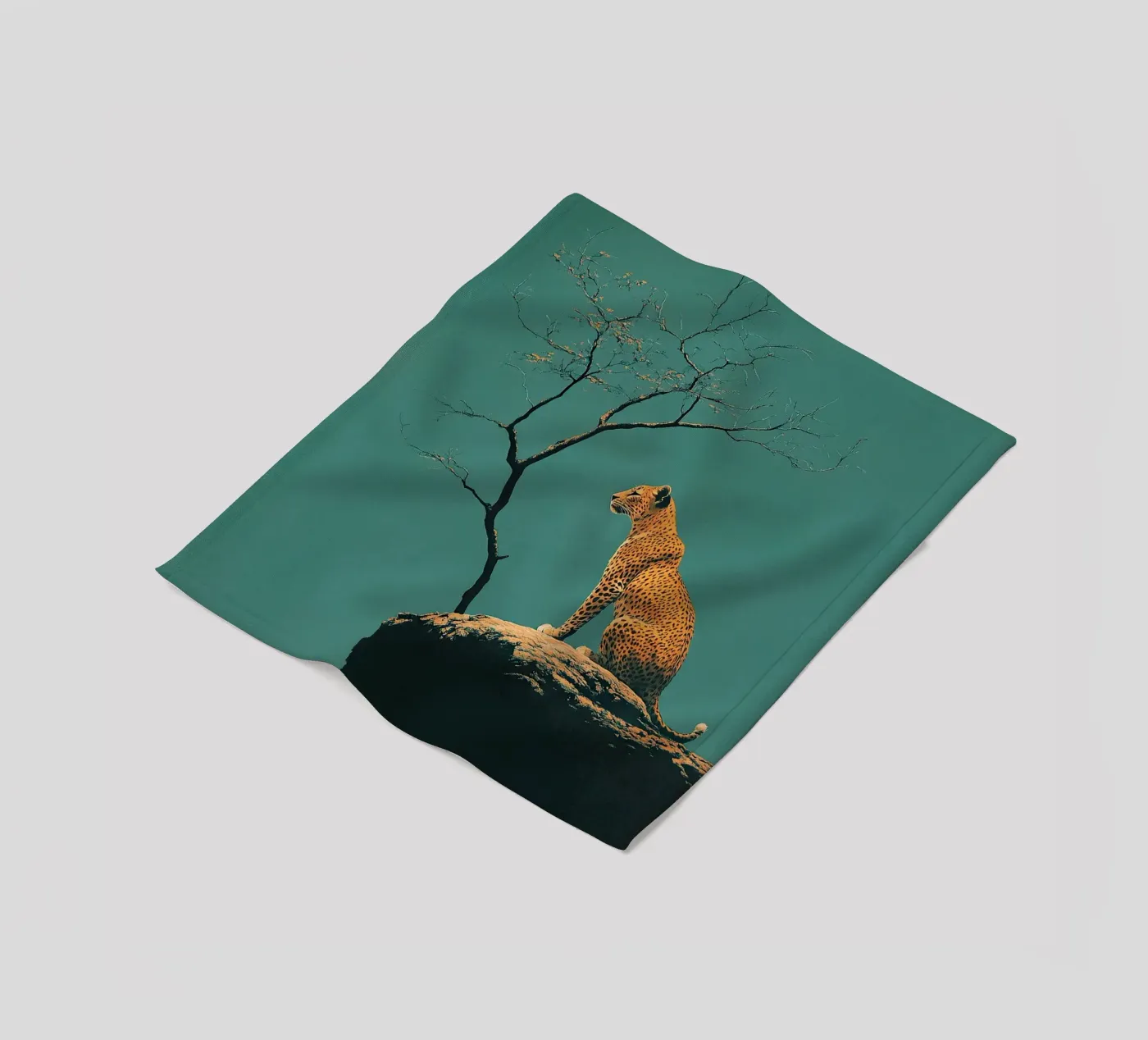 Leopard fleece blanket by Nikis Art Studio