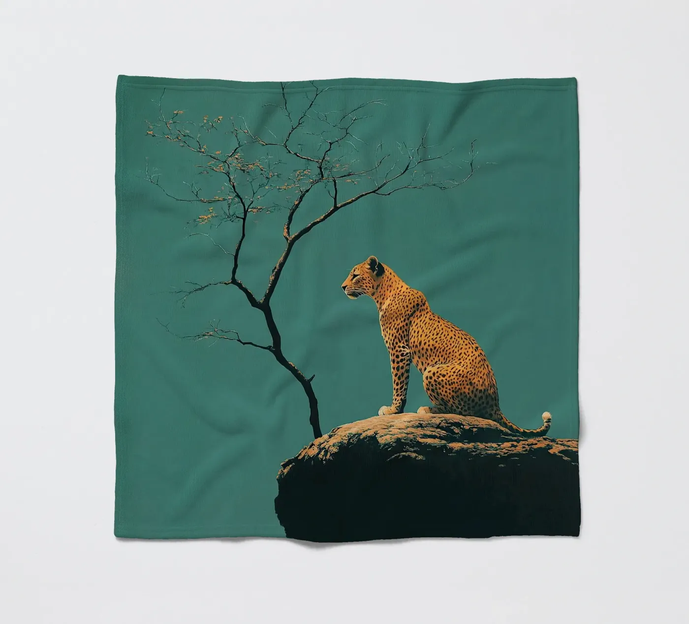 Leopard fleece blanket by Nikis Art Studio