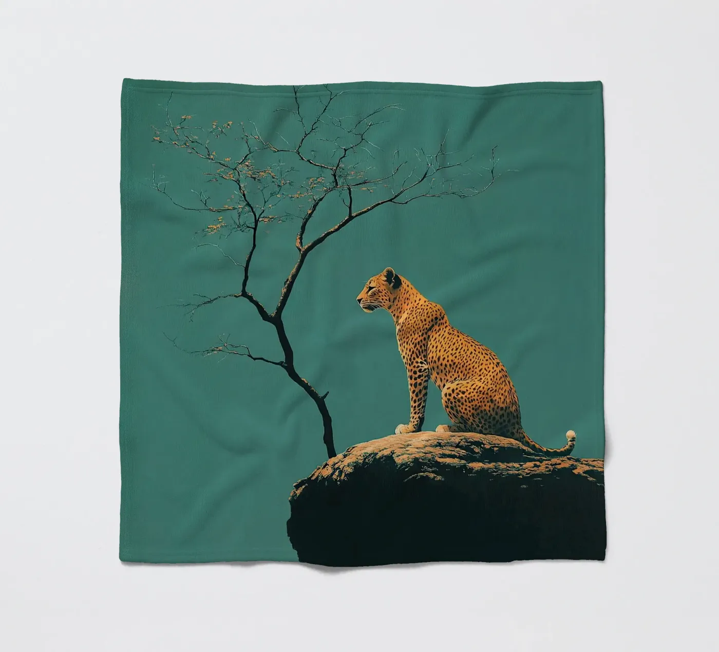 Leopard fleece blanket by Nikis Art Studio