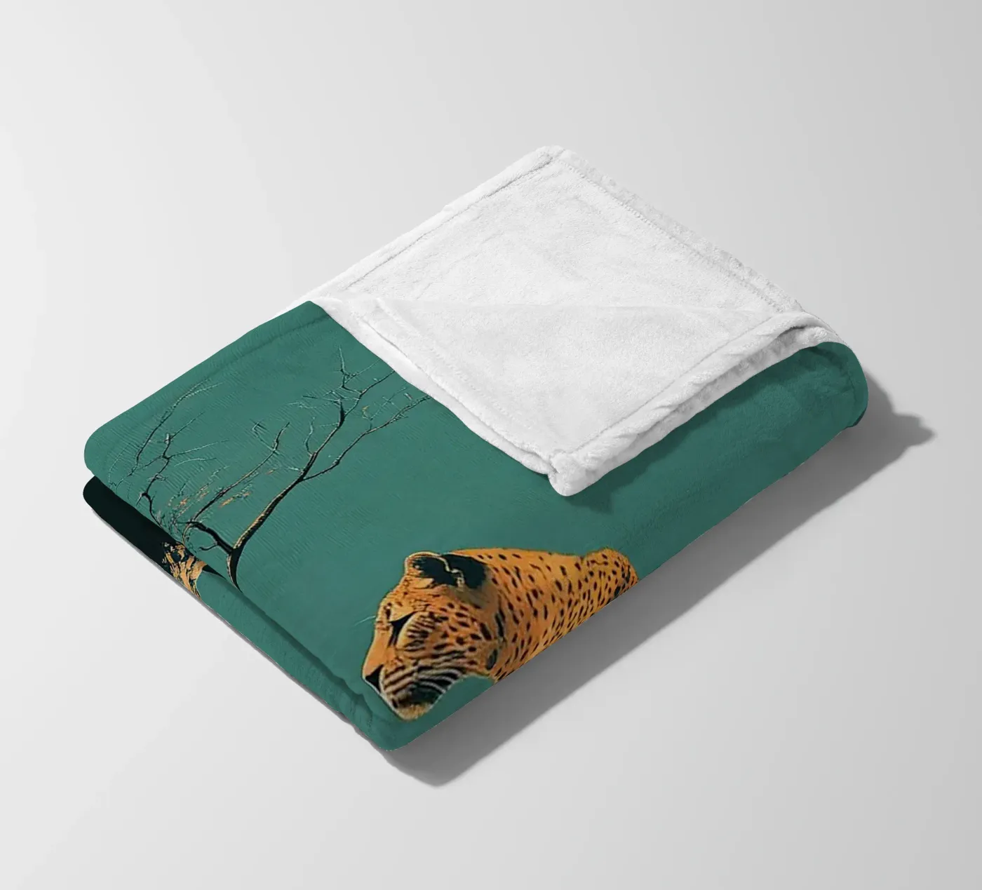 Leopard fleece blanket by Nikis Art Studio