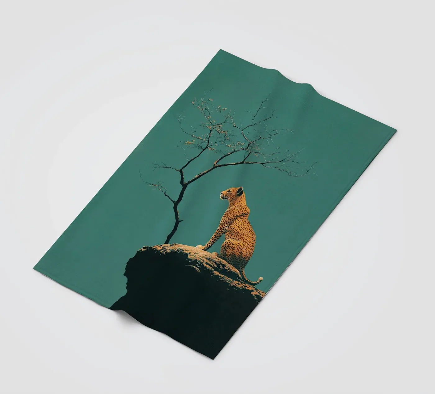 Leopard fleece blanket by Nikis Art Studio