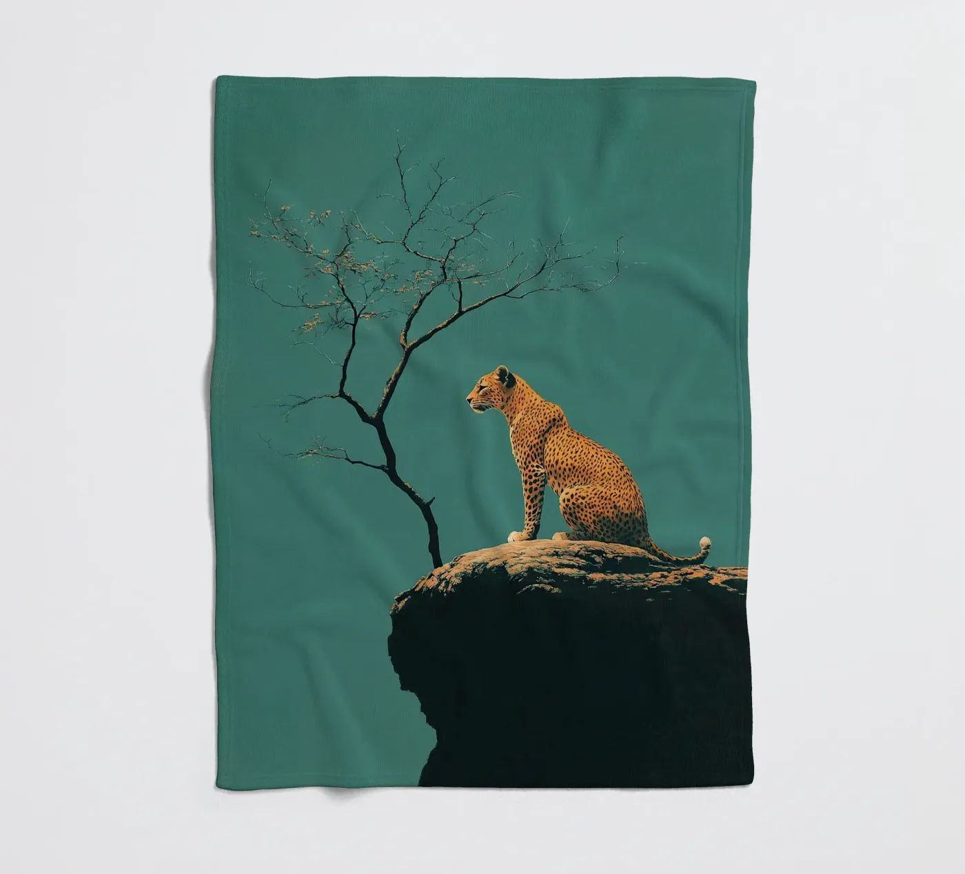 Leopard fleece blanket by Nikis Art Studio