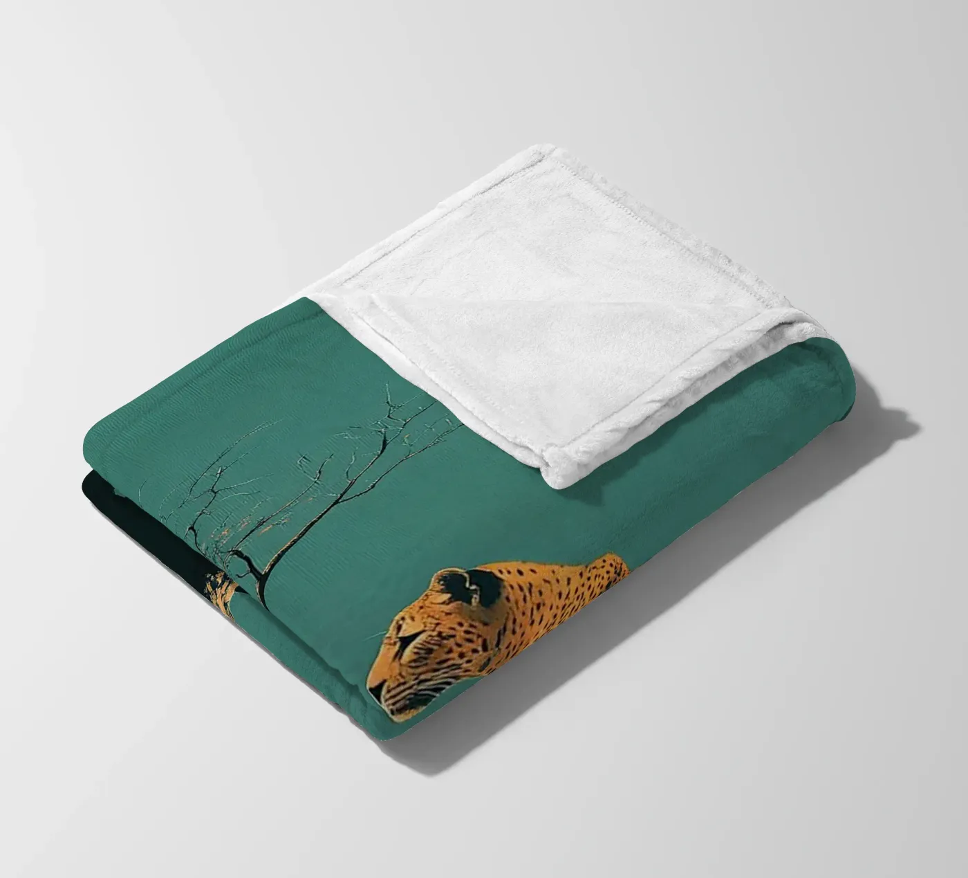 Leopard fleece blanket by Nikis Art Studio