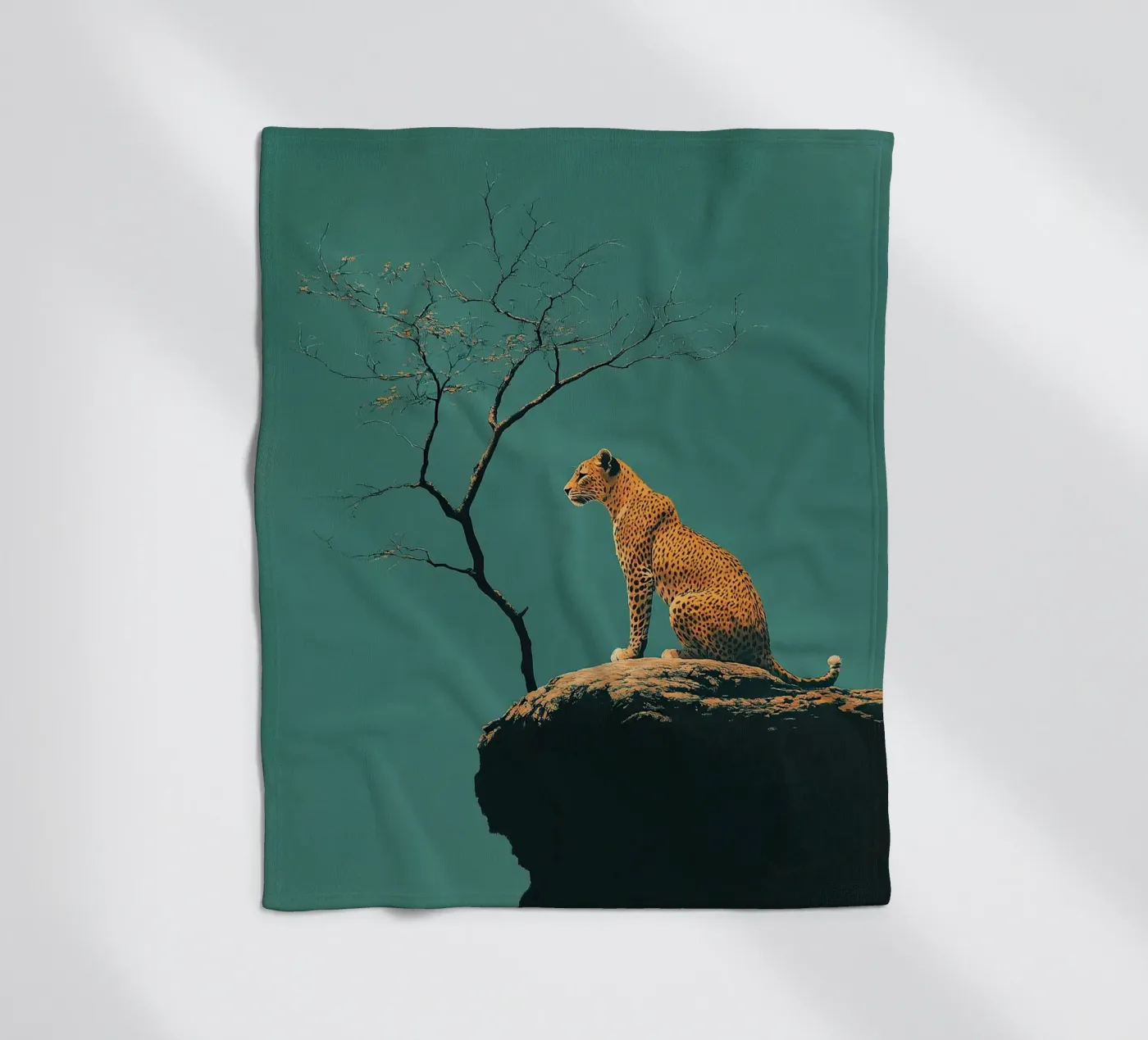 Leopard fleece blanket by Nikis Art Studio