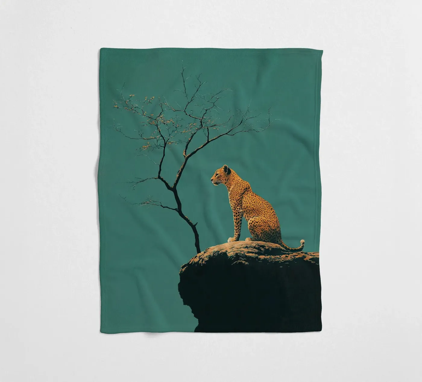 Leopard fleece blanket by Nikis Art Studio