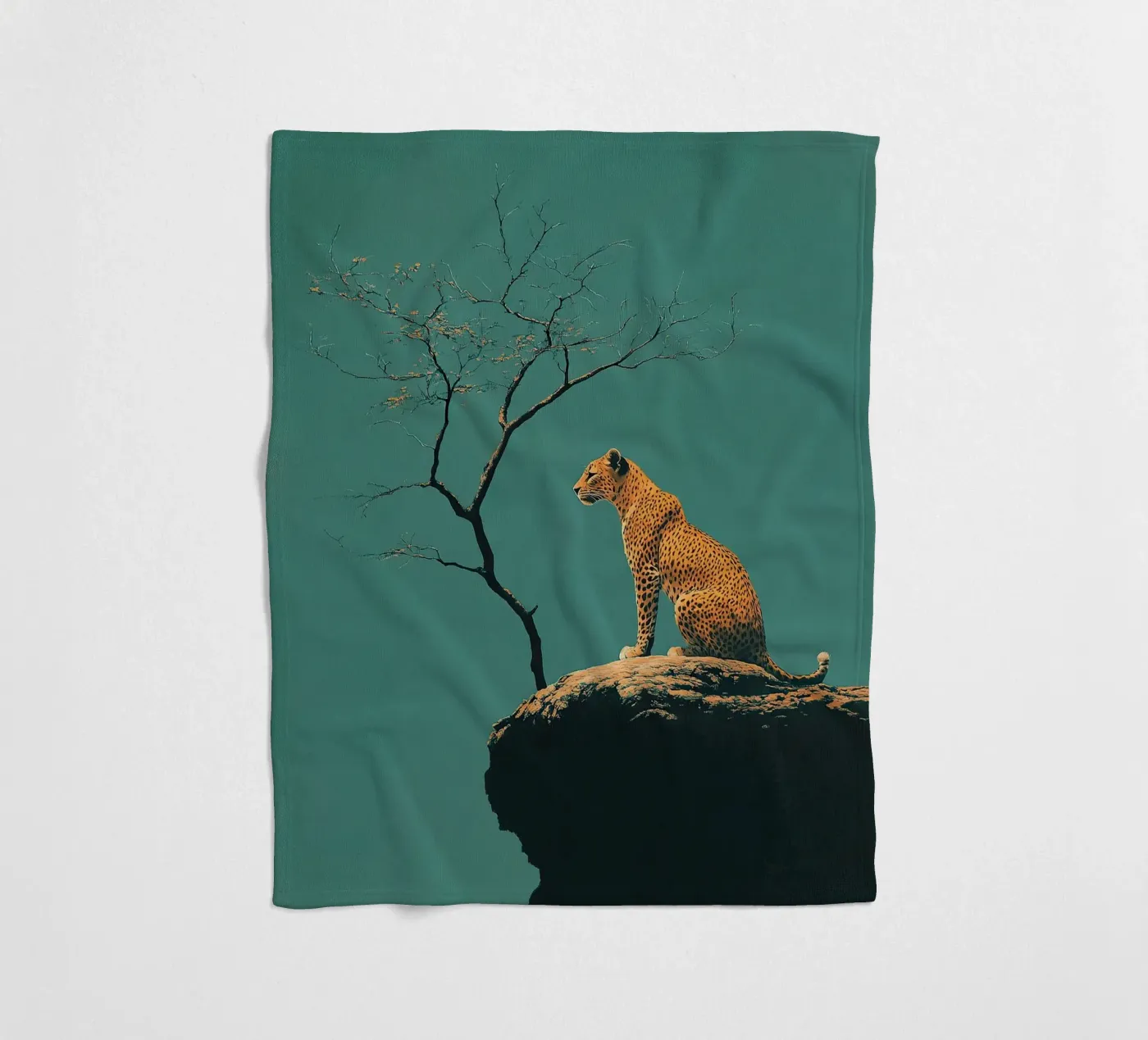 Leopard fleece blanket by Nikis Art Studio