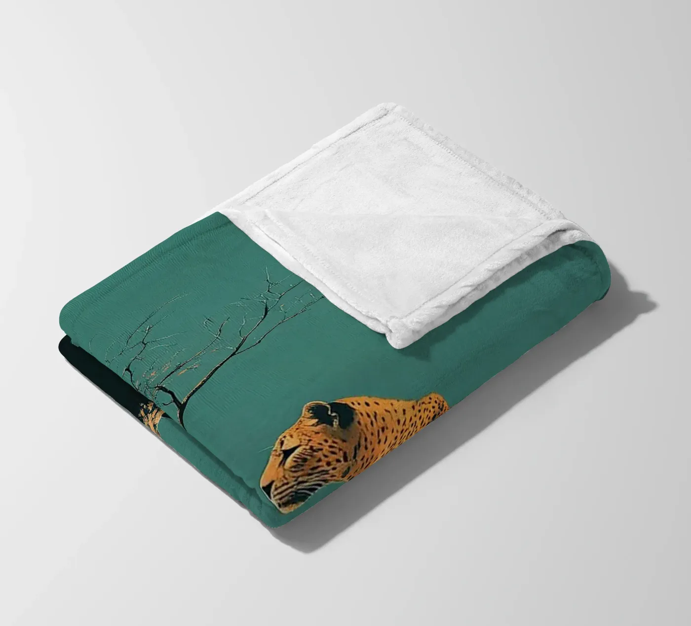 Leopard fleece blanket by Nikis Art Studio