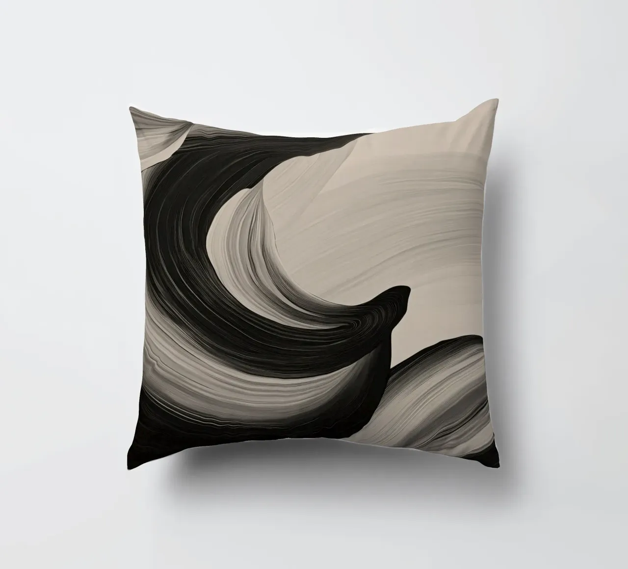 Arte monocromatica a vortice cuscino da Melloi Art Print