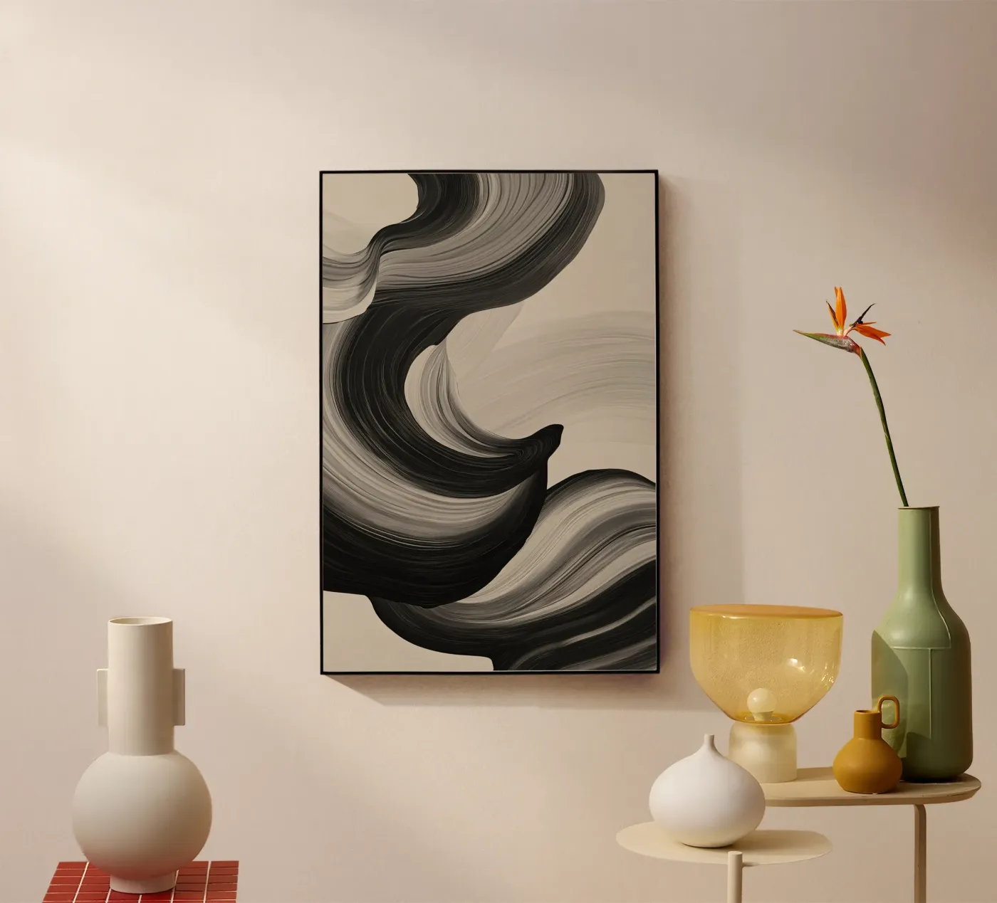 Monochrome Swirl Art plexiglass da Melloi Art Print