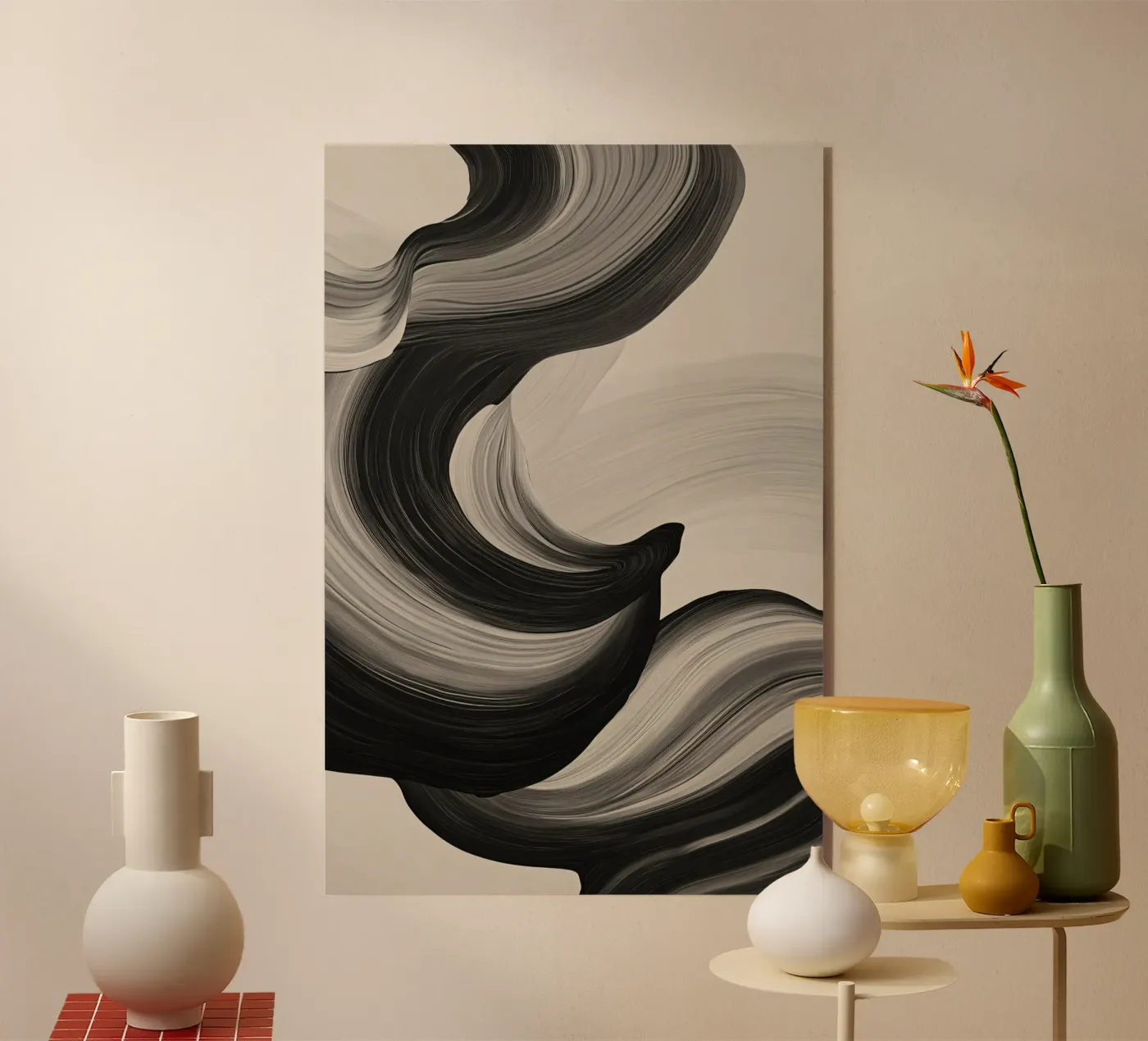 Monochrome Swirl Art plexiglass da Melloi Art Print