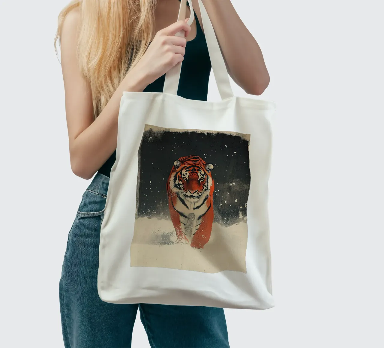 Tigre borsa in juta da Nikis Art Studio
