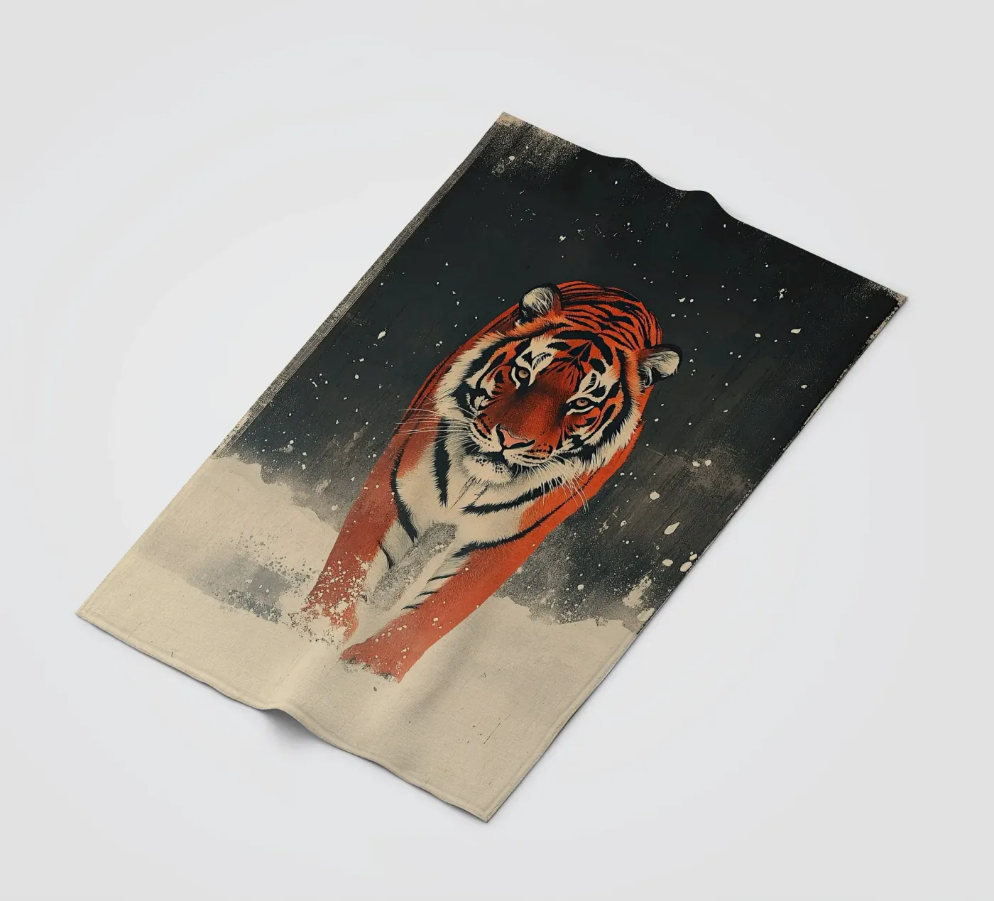 Tiger fleece blanket by Nikis Art Studio