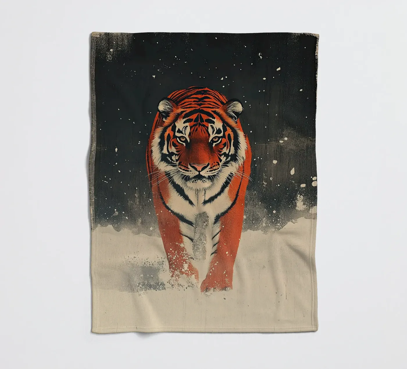 Tiger fleece blanket by Nikis Art Studio
