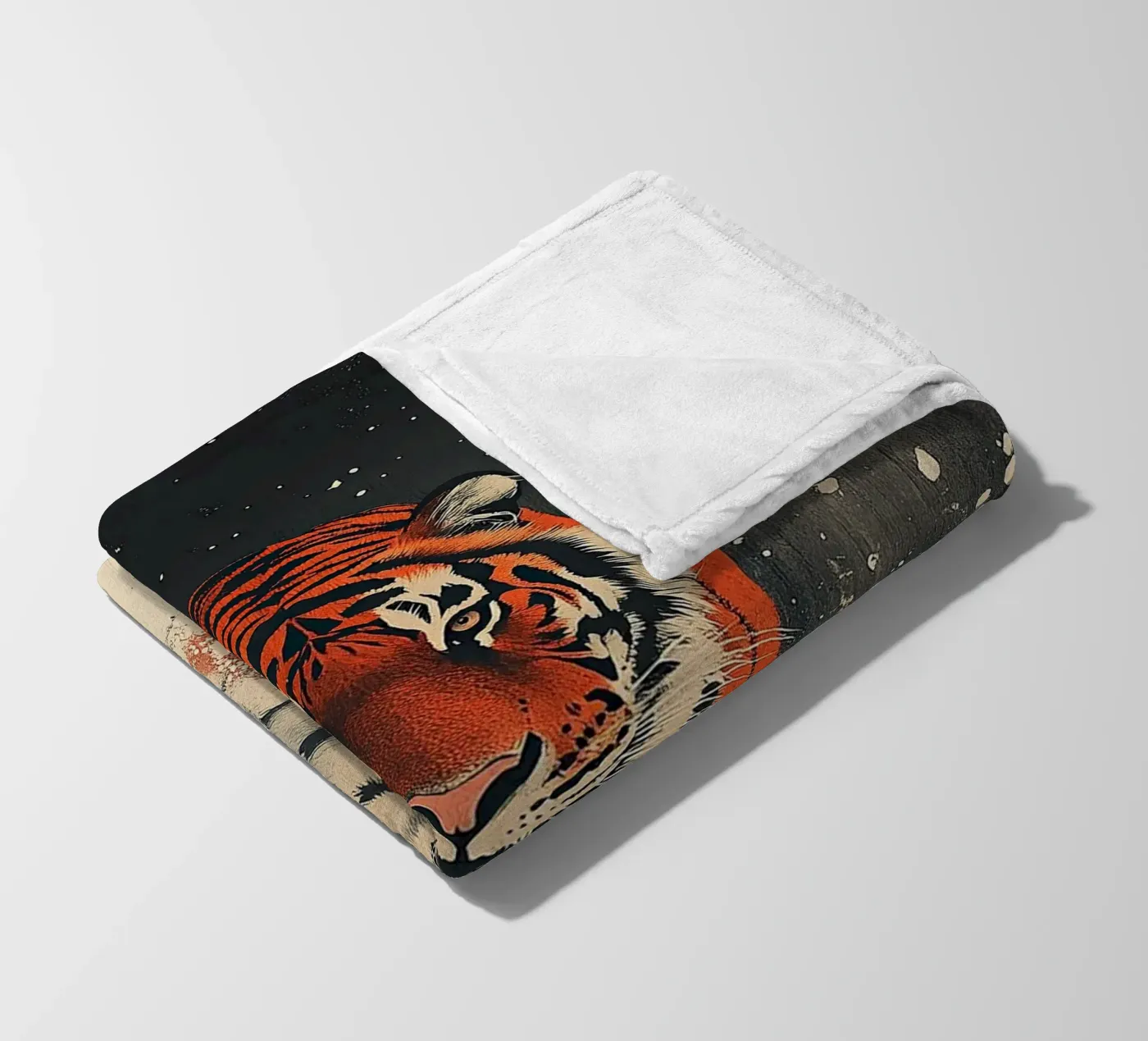 Tiger fleece blanket by Nikis Art Studio